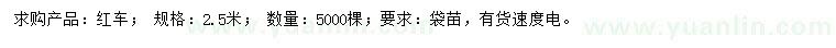求購2.5米紅車
