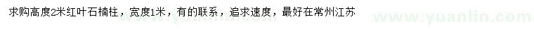 求購高2米紅葉石楠柱