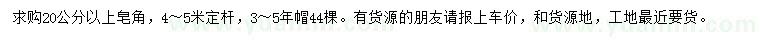 求購20公分以上皂角
