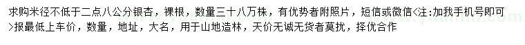 求購(gòu)米徑2.8公分以上銀杏