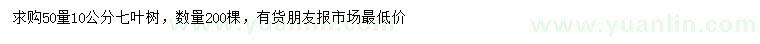 求購50量10公分七葉樹