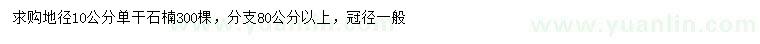 求購(gòu)地徑10公分單干石楠