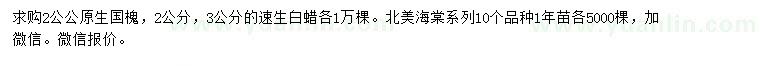 求購(gòu)國(guó)槐、速生白蠟、北美海棠