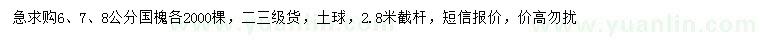 求購(gòu)6、7、8公分國(guó)槐