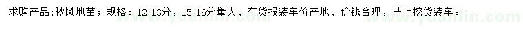 求購12-13、15-16公分秋楓