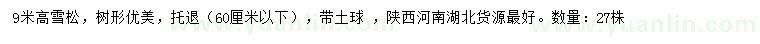 求購高9米雪松