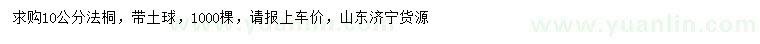 求購10公分法桐