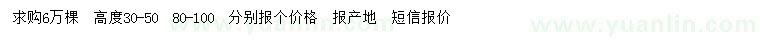 求購(gòu)高30-50、80-100公分紅火箭、紅火球紫薇