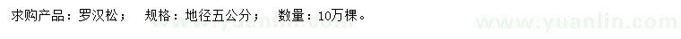 求購(gòu)地徑5公分羅漢松