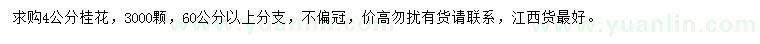 求購(gòu)4公分桂花