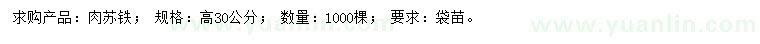 求購(gòu)高30公分肉蘇鐵