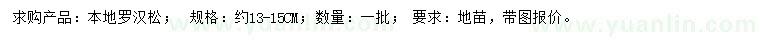 求購13-15公分本地羅漢松