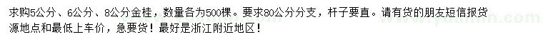 求購(gòu)5、6、8公分金桂
