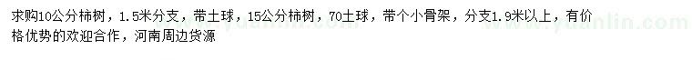 求購(gòu)10、15公分柿樹