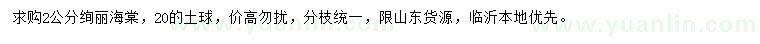 求購2公分絢麗海棠
