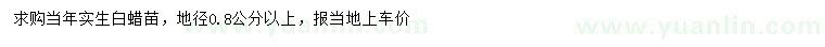 求購地徑0.8公分以上白蠟