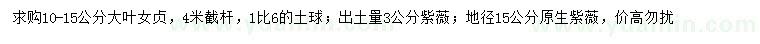 求購大葉女貞、紫薇、原生紫薇