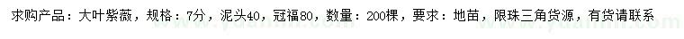 求購(gòu)7公分大葉紫薇