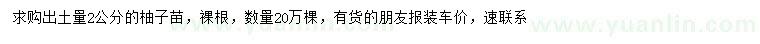 求購(gòu)2公分柚子苗