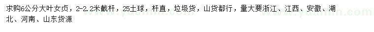 求購(gòu)6公分大葉女貞