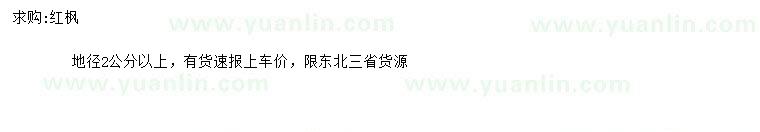 求購地徑2公分以上紅楓