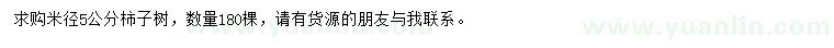 求購(gòu)米徑5公分柿子樹