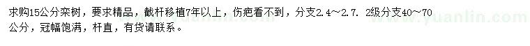 求購(gòu)15公分欒樹