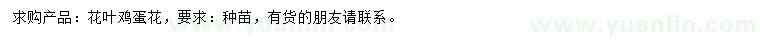 求購花葉雞蛋花