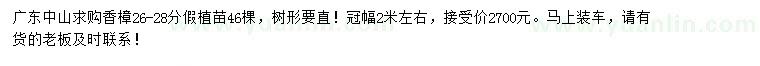 求購26-28公分香樟