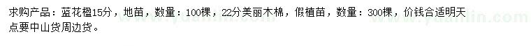 求購(gòu)15公分藍(lán)花楹、22公分美麗木棉