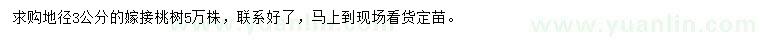 求購(gòu)地徑3公分嫁接桃樹(shù)
