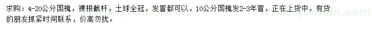 求購(gòu)4-20公分國(guó)槐