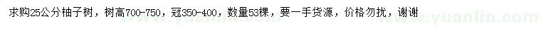 求購25公分柚子樹