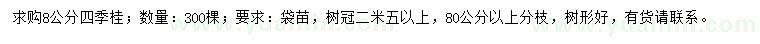 求購8公分四季桂