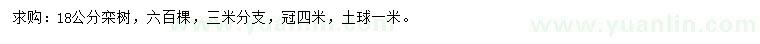 求購(gòu)18公分欒樹