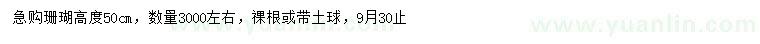 求購(gòu)高50公分珊瑚