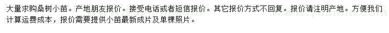 求購(gòu)桑樹(shù)小苗