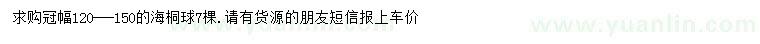 求購冠幅120-150公分海桐球