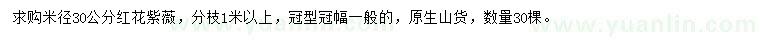 求購(gòu)30公分紅花紫薇