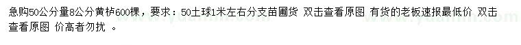 求購50公分量8公分黃櫨