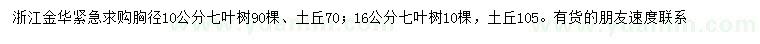 求購胸徑10、16公分七葉樹