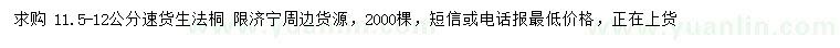 求購11.5-12公分速生法桐