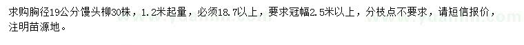 求購胸徑19公分饅頭柳