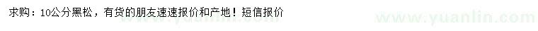 求購10公分黑松