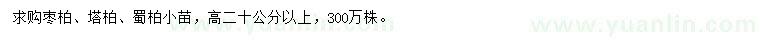 求購棗柏、塔柏、蜀柏小苗