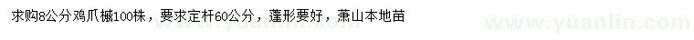 求購8公分雞爪槭