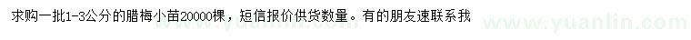 求購1-3公分臘梅