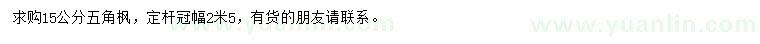 求購15公分五角楓