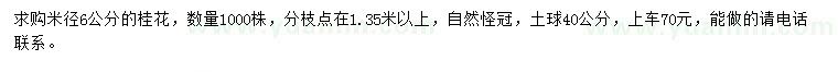 求購米徑6公分桂花