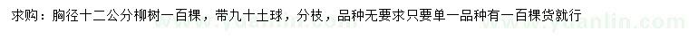 求購(gòu)胸徑12公分柳樹(shù)